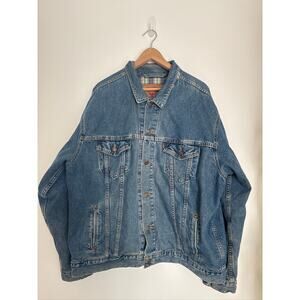 Levi's Vintage 1980's Denim Flannel Lined Trucker Jacket 100% Cotton, XL